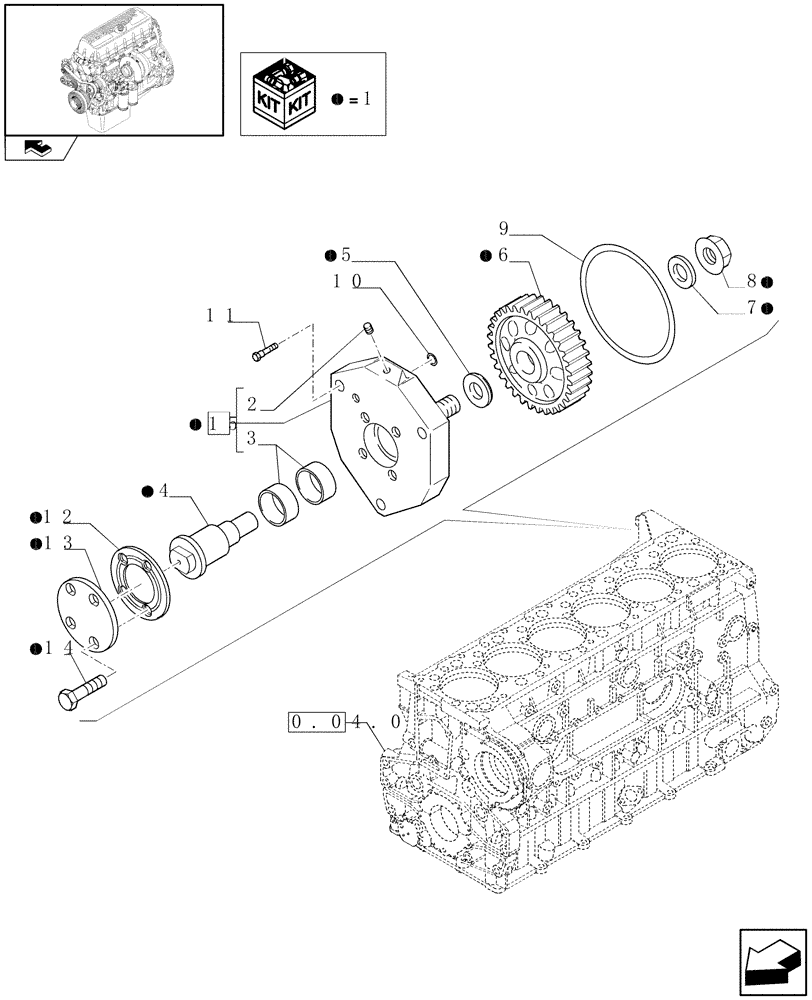 Схема запчастей Case IH F3AE0684P E909 - (0.35.0) - AUXILIARY DRIVE GEAR & COVER (500387625) 