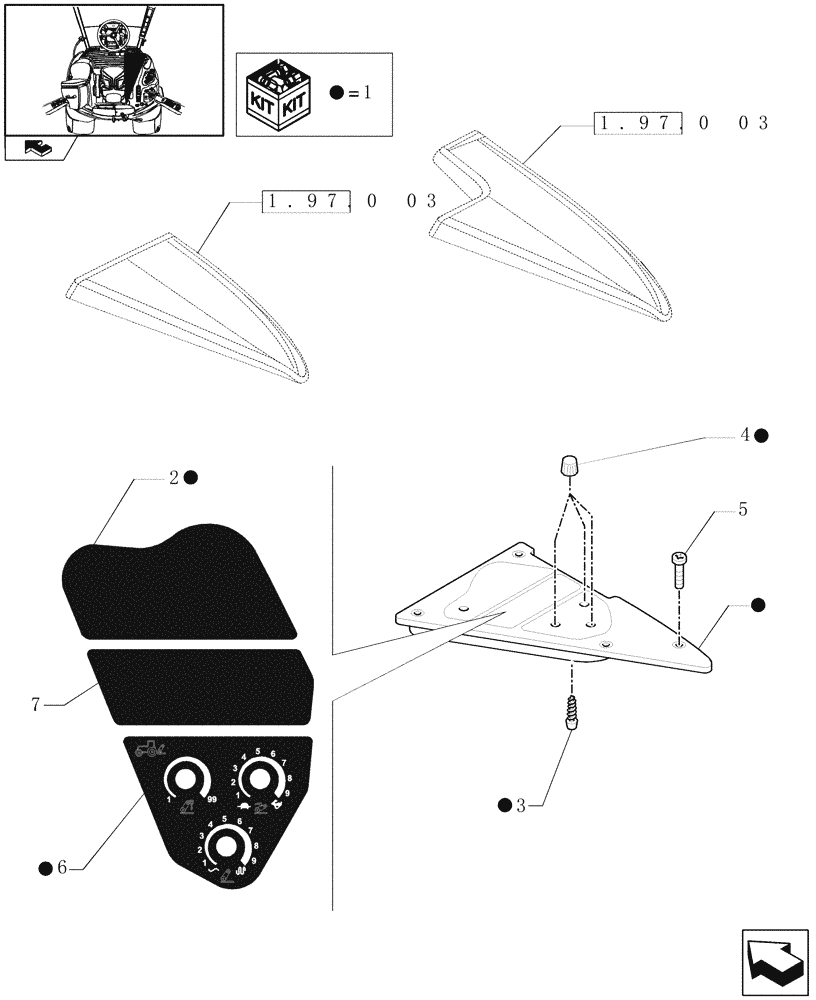 Схема запчастей Case IH PUMA 140 - (1.75.1[02]) - ARMREST CONTROL UNIT - CONTROLS (06) - ELECTRICAL SYSTEMS