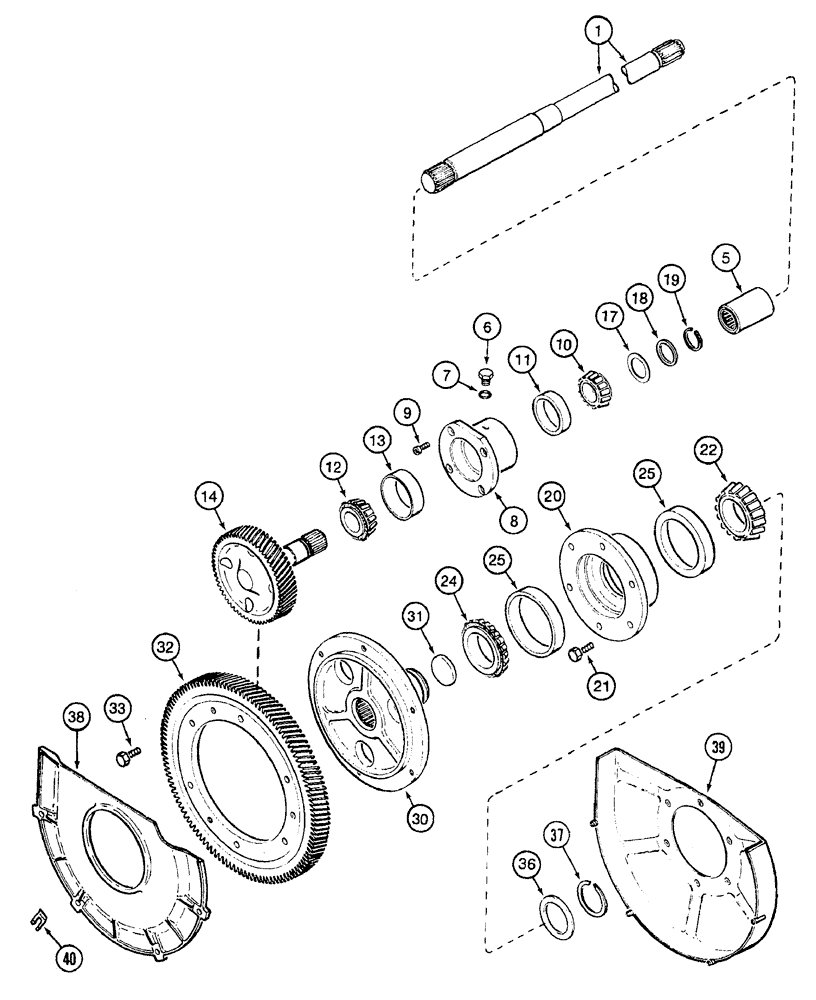 Схема запчастей Case IH 7230 - (6-086) - PTO REDUCTION GEARS (06) - POWER TRAIN