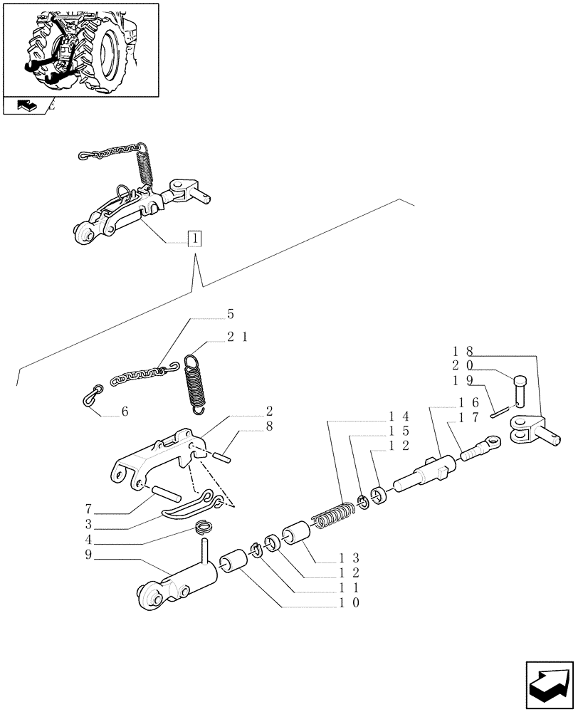 Схема запчастей Case IH PUMA 155 - (1.89.9/02A) - AUTOMATIC LINKAGE STABILIZER - BREAKDOWN (09) - IMPLEMENT LIFT