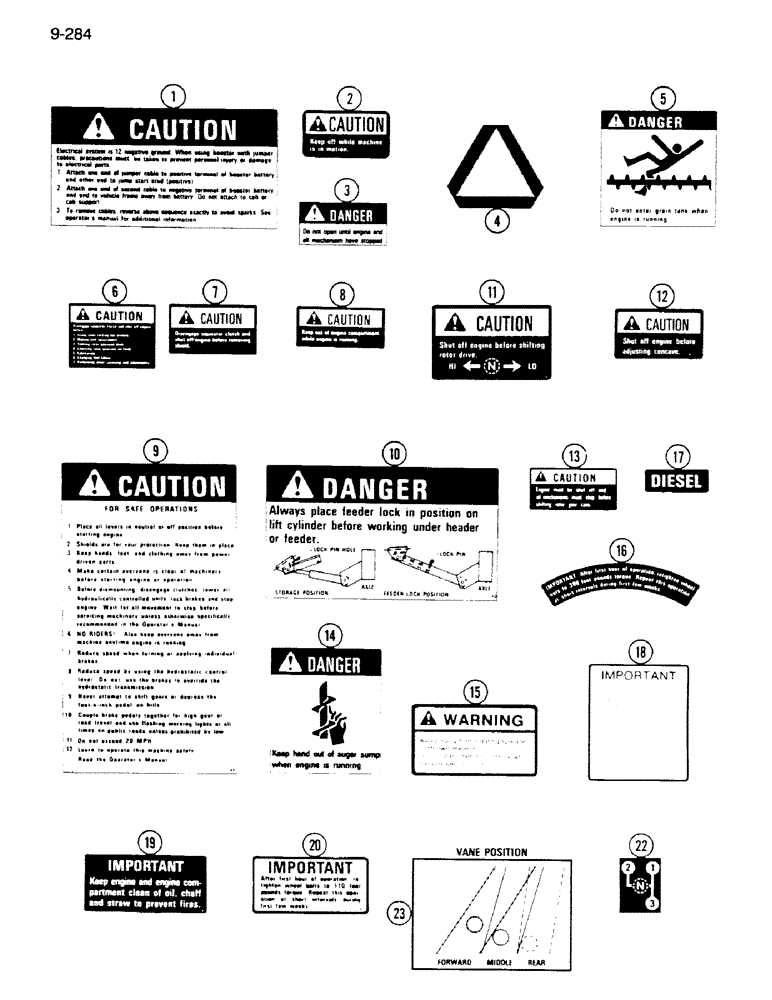 Схема запчастей Case IH 1620 - (9-284) - DECALS (12) - CHASSIS