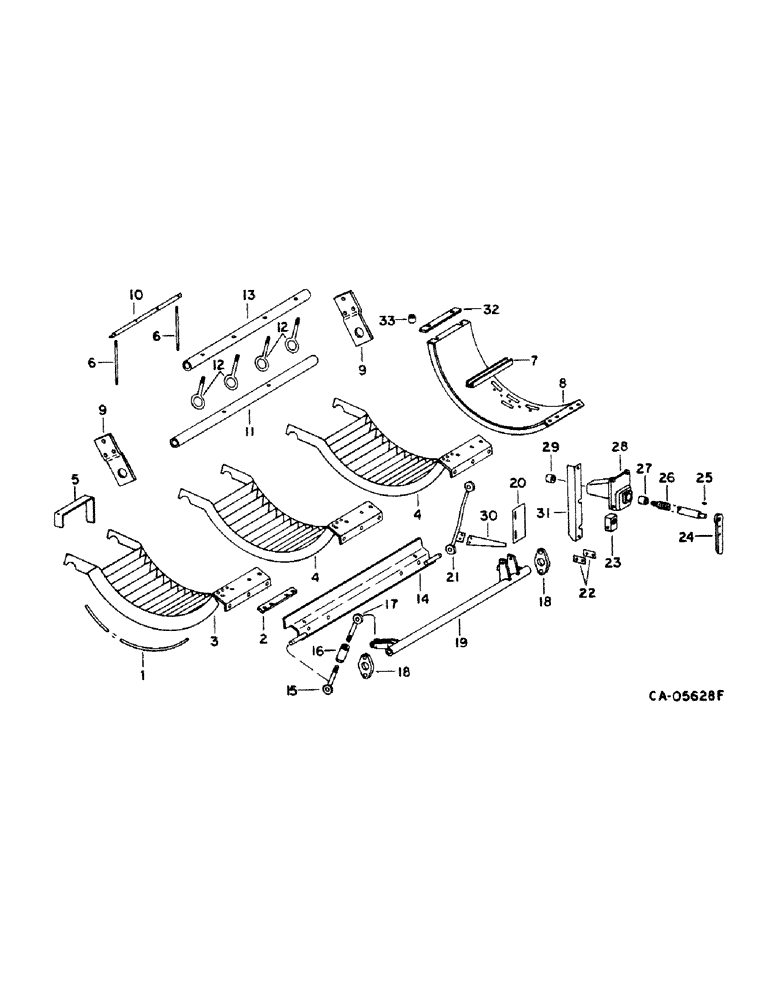 Схема запчастей Case IH 1440 - (21-20) - THRESHING ROTOR AND CONCAVES, CONCAVE AND CONTROL (14) - THRESHING