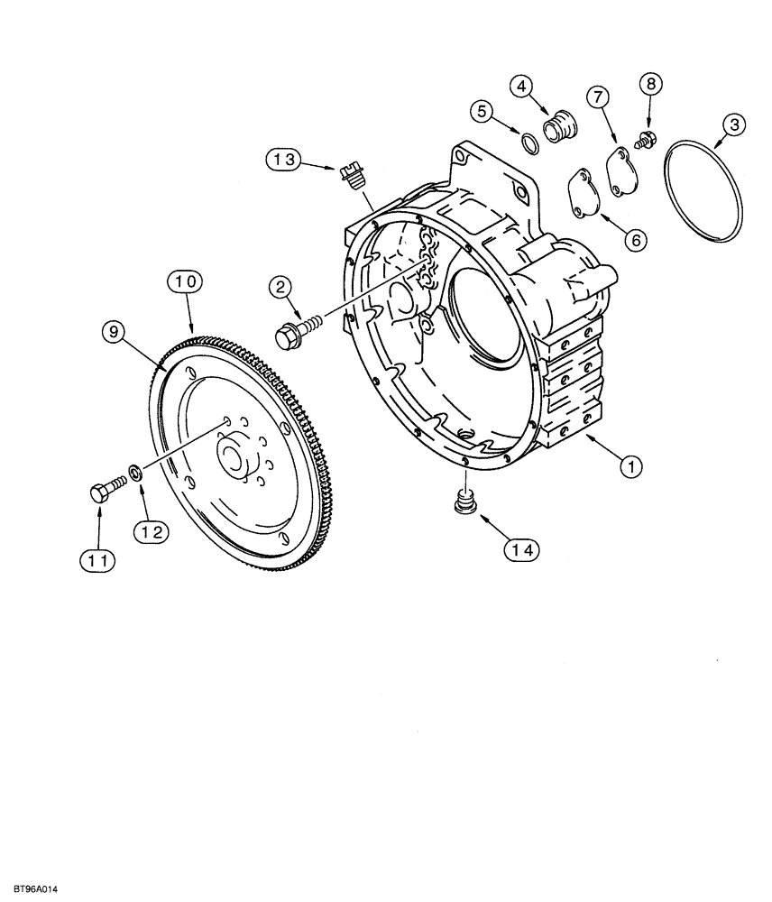 Схема запчастей Case IH 6831T - (02-058) - FLYWHEEL AND HOUSING, 6T-830 EMISSIONS CERTIFIED ENGINE, 6TA-830 EMISSIONS CERTIFIED ENGINE 