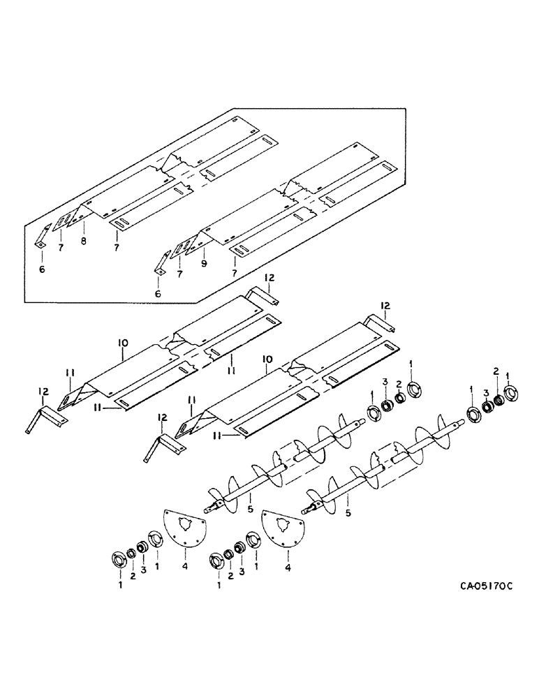 Схема запчастей Case IH 1460 - (26-03) - GRAIN TANK, GRAIN TANK BOTTOM AUGERS Grain Tank