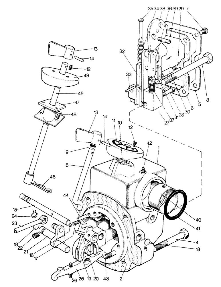 Схема запчастей Case IH 996 - (E05-1) - SELECTAMATIC HYDRAULIC SYSTEM, CONTROL MECHANISM (07) - HYDRAULIC SYSTEM