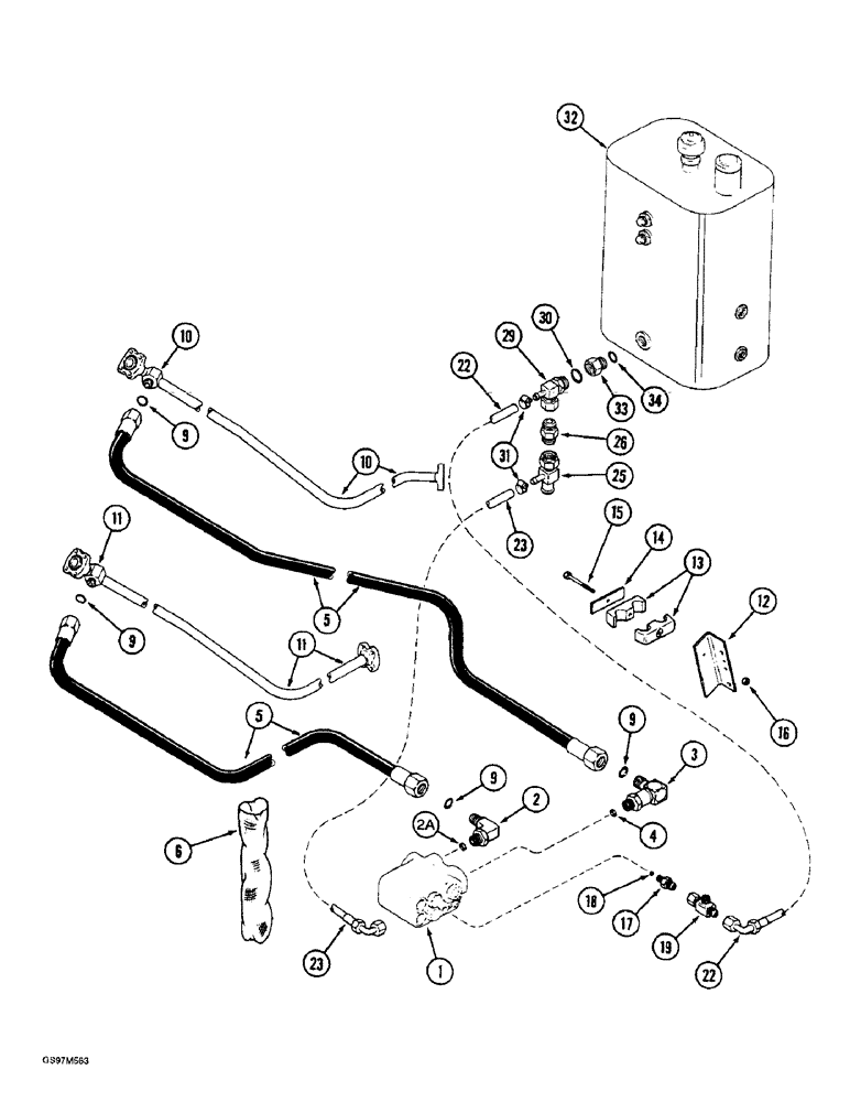 Схема запчастей Case IH 1660 - (5-49A) - SELECTOR VALVE HYDRAULIC SYSTEM, POWER GUIDE AXLE, P.I.N. JJC0047918 AND AFTER (04) - STEERING