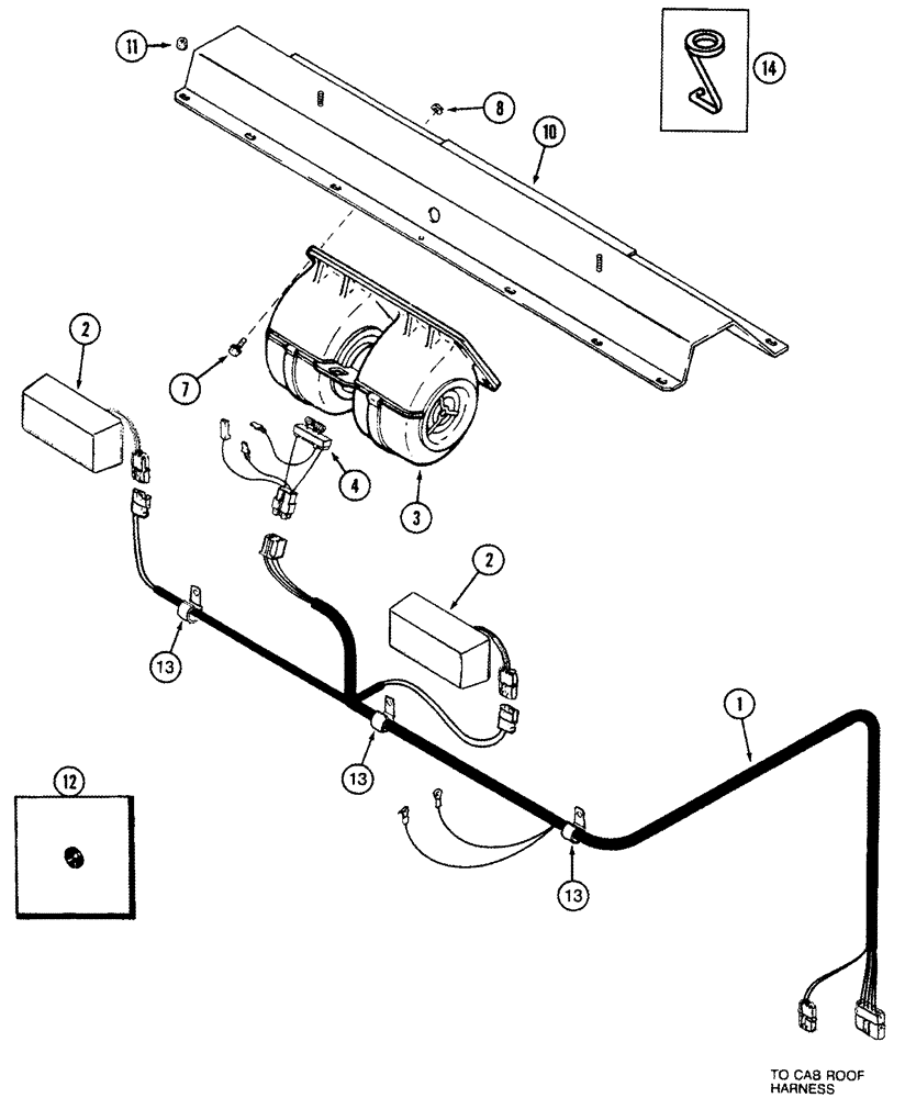 Схема запчастей Case IH 8950 - (4-018) - CAB HEADLINER REAR HARNESS (04) - ELECTRICAL SYSTEMS