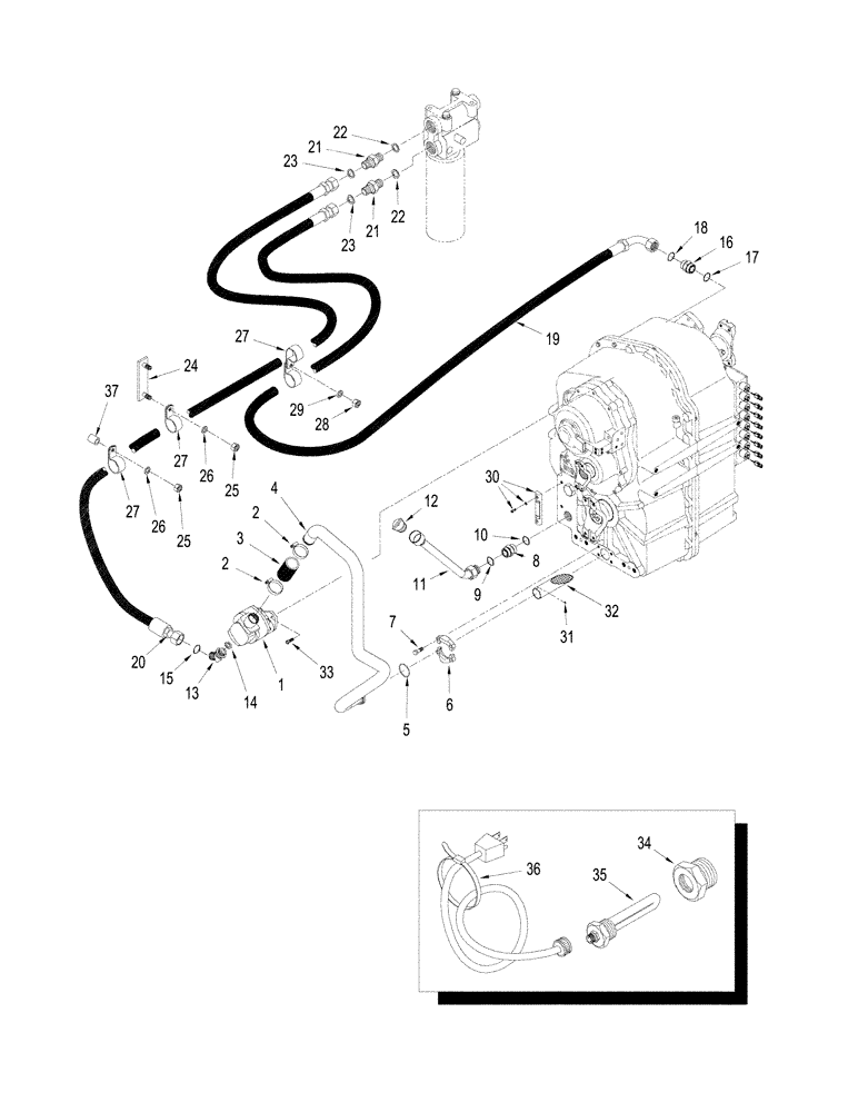 Схема запчастей Case IH STX425 - (06-19) - TRANSMISSION - LUBRICATION, WITH POWER SHIFT TRANSMISSION, BSN JEE0104001 (06) - POWER TRAIN