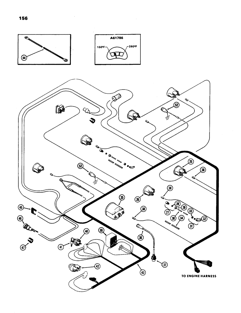 Схема запчастей Case IH 970 - (156) - INSTRUMENTS AND WIRING, 377B SPARK IGNITION ENGINES (CONTD) (04) - ELECTRICAL SYSTEMS