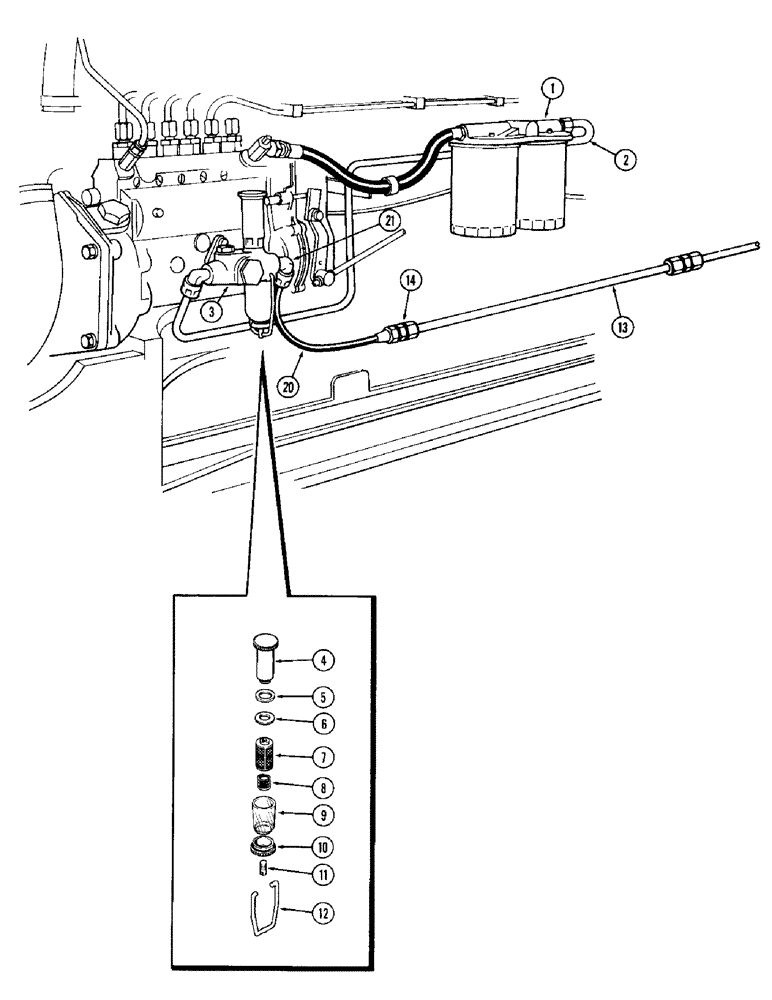 Схема запчастей Case IH 1470 - (029C) - FUEL FILTER CONVERSION KIT, (504BDT) DIESEL ENGINE (03) - FUEL SYSTEM