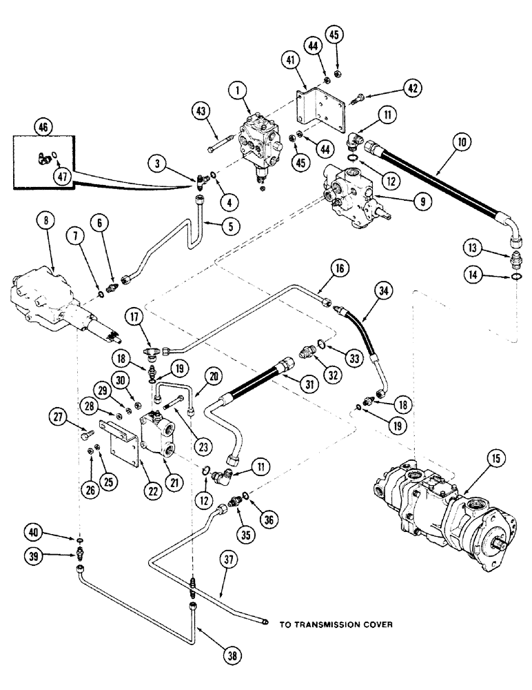 Схема запчастей Case IH 4694 - (5-118) - REAR STEERING HYDRAULICS, PRIORITY AND CONTROL VALVES, PRIOR TO P.I.N. 8865320 (05) - STEERING