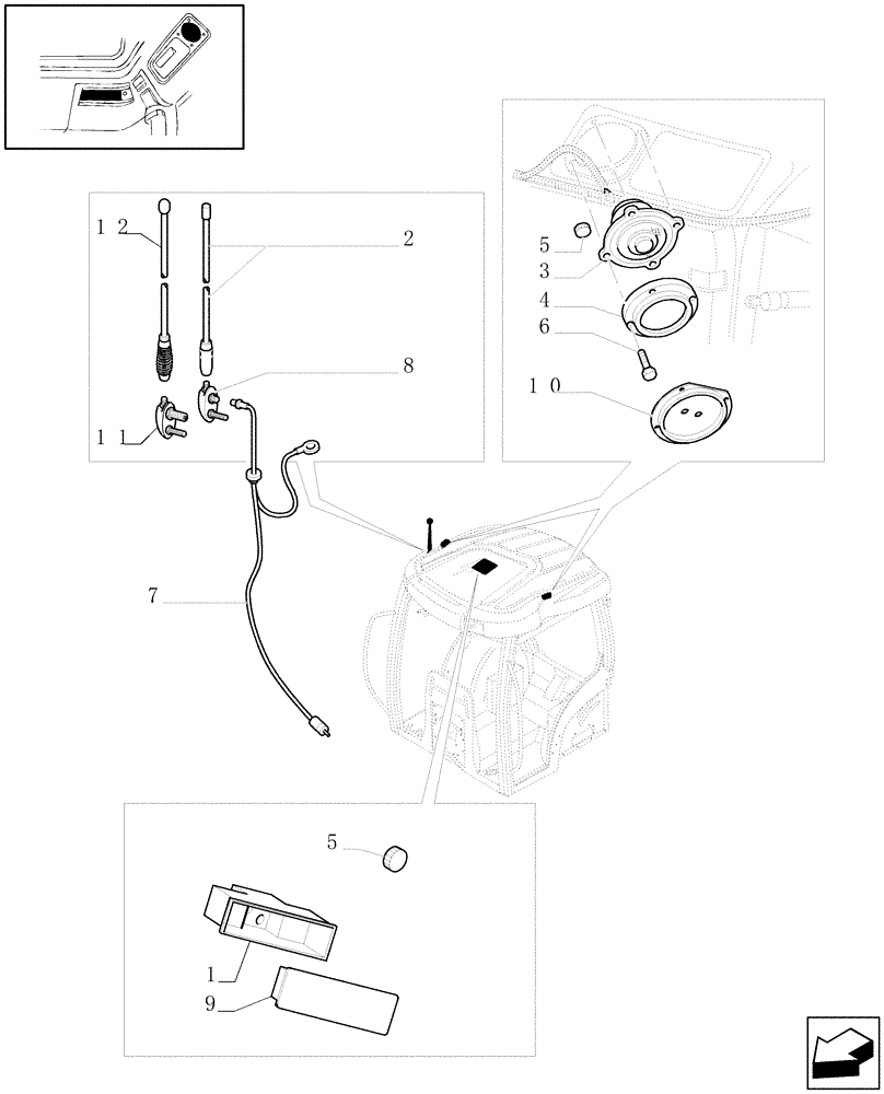 Схема запчастей Case IH MXU135 - (1.91.6) - INTENDED FOR RADIO INSTALLATION (10) - OPERATORS PLATFORM/CAB