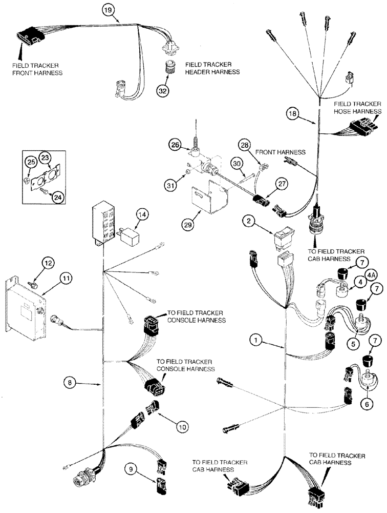 Схема запчастей Case IH 2366 - (04-29) - HARNESS - FIELD TRACKER (06) - ELECTRICAL