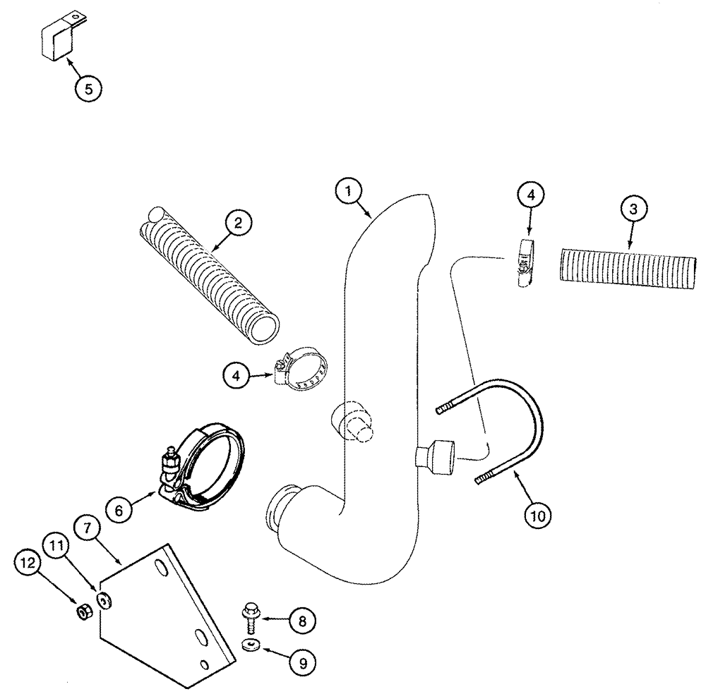 Схема запчастей Case IH 2344 - (02-09) - EXHAUST SYSTEM - PIPE (01) - ENGINE