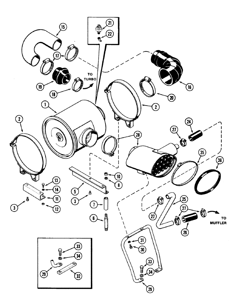 Схема запчастей Case IH 2594 - (2-10) - AIR INDUCTION SYSTEM (02) - ENGINE