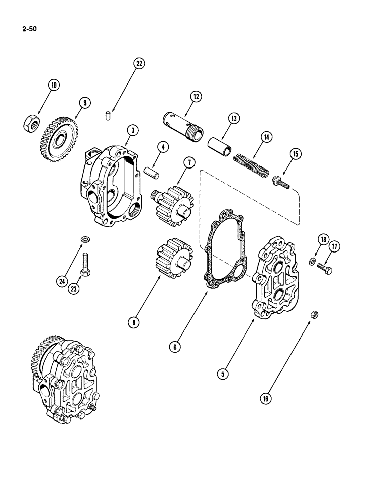 Схема запчастей Case IH 4994 - (2-50) - OIL PUMP, 866 CUBIC INCH DIESEL ENGINE (02) - ENGINE