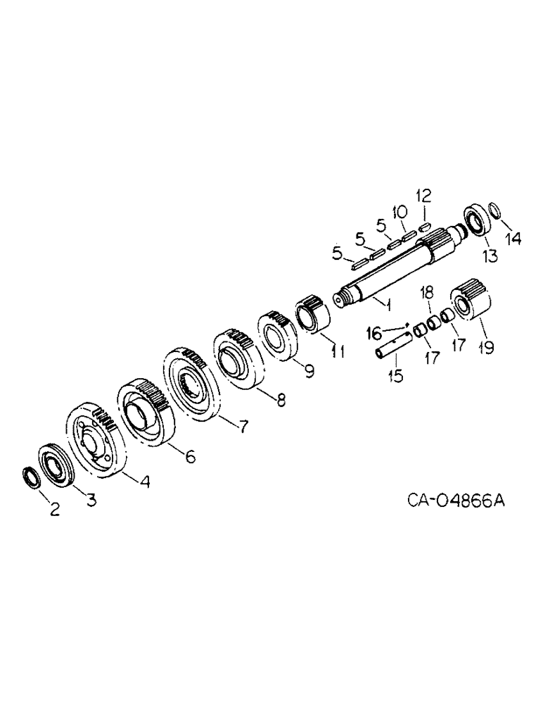 Схема запчастей Case IH 4786 - (07-06) - DRIVE TRAIN, COUNTERSHAFT AND REVERSE SHAFT (04) - Drive Train