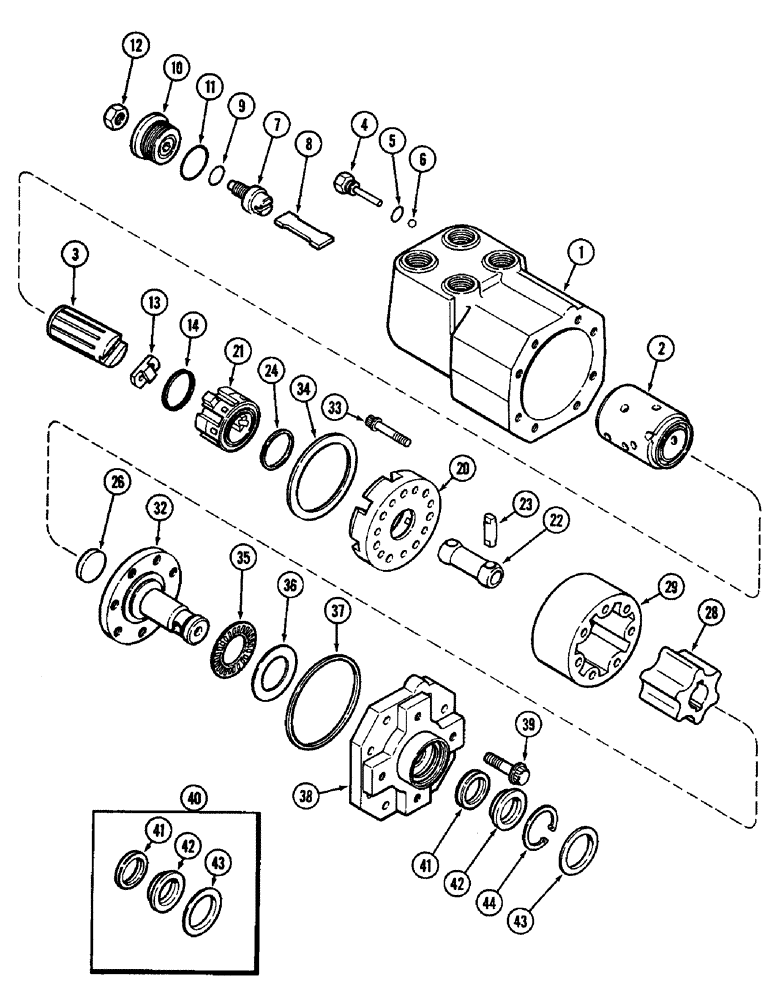 Схема запчастей Case IH 3294 - (5-126) - HYDROSTATIC STEERING PUMP, MFD TRACTORS (05) - STEERING