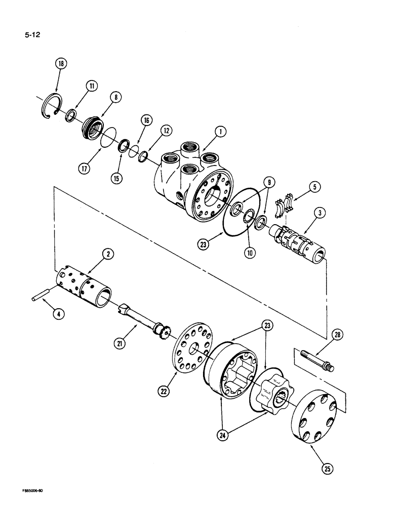 Схема запчастей Case IH 9280 - (5-012) - CONTROL VALVE (05) - STEERING