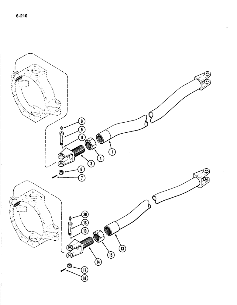 Схема запчастей Case IH 4894 - (6-210) - FRONT AXLE TIE ROD (06) - POWER TRAIN