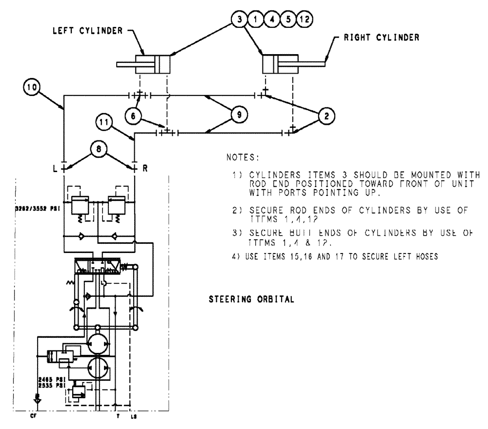 Схема запчастей Case IH TITAN 3020 - (06-006[02]) - HYDRAULIC STEERING GROUP (07) - HYDRAULICS