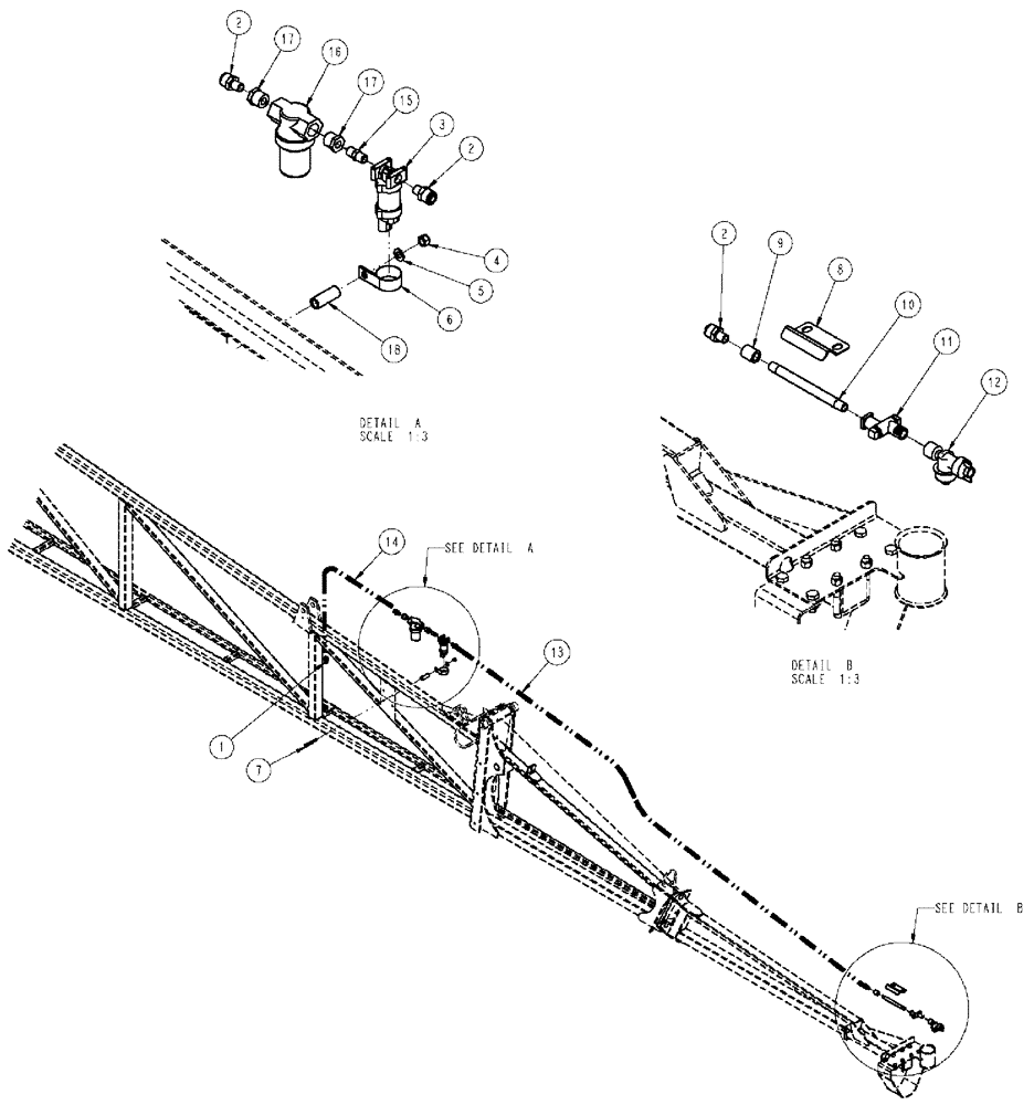 Схема запчастей Case IH SPX3310 - (11-010) - FENCE ROW NOZZLE GROUP, 80, RIGHT BOOM Options