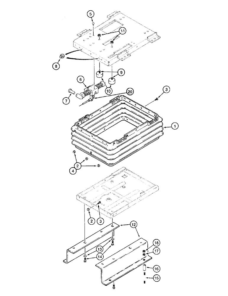 Схема запчастей Case IH 8910 - (9-064) - DELUXE AIR SUSPENSION SEAT, BOOT AND MOUNTS (09) - CHASSIS/ATTACHMENTS