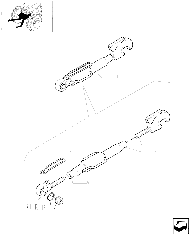 Схема запчастей Case IH PUMA 165 - (1.81.9/ A) - THIRD-LINK SPRAG - BREAKDOWN (07) - HYDRAULIC SYSTEM