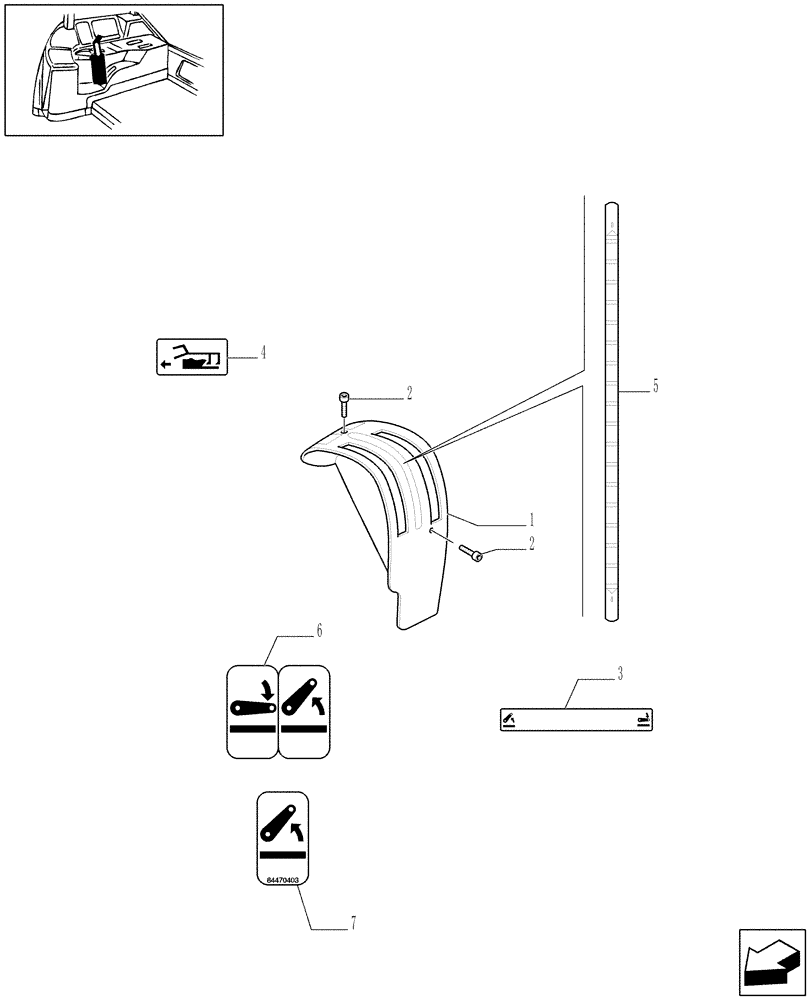 Схема запчастей Case IH MAXXUM 115 - (1.96.1/02[02]) - MDC FOR HEAVY DUTY AXLE - CONTROLS COVER AND DECALS (VAR.330840-331840-331914) (10) - OPERATORS PLATFORM/CAB