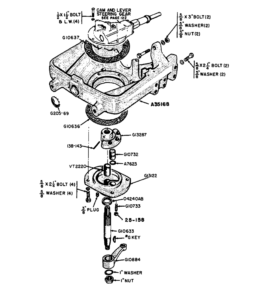 Схема запчастей Case IH 630 - (099) - STEERING SUPPORT, LEVER AND SHAFT UTILITY TRACTOR (05) - STEERING