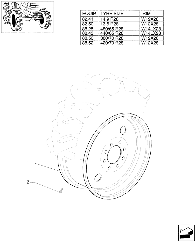 Схема запчастей Case IH MXU130 - (82.00[03]) - DRIVING WHEELS (11) - WHEELS/TRACKS