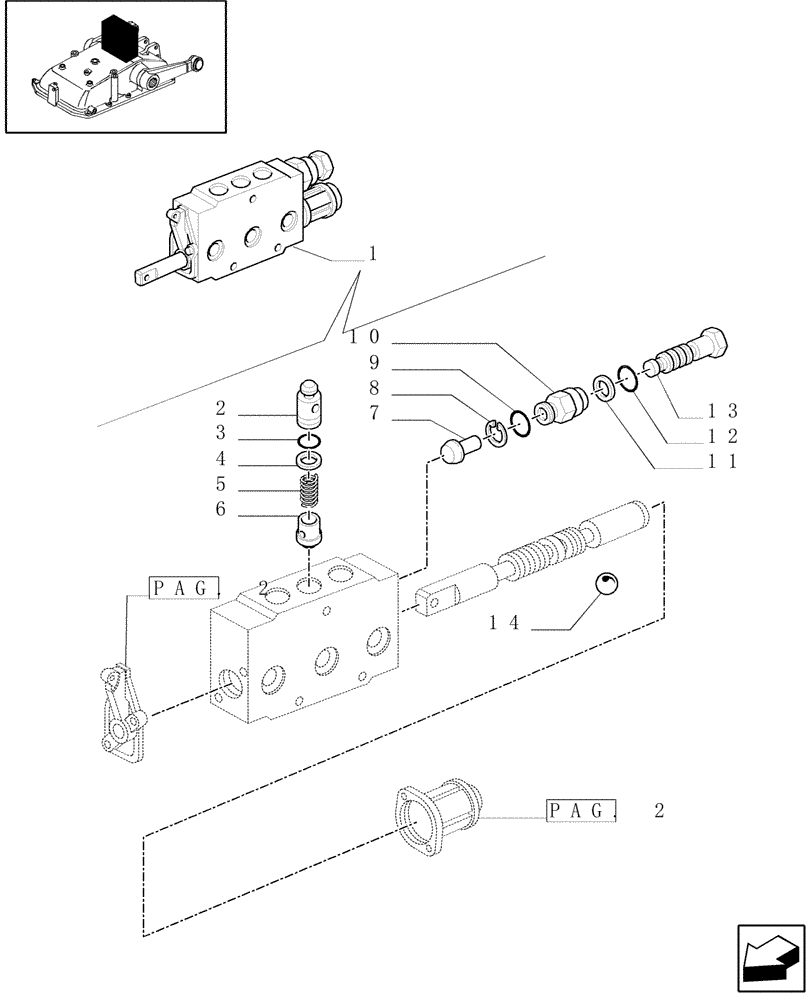 Схема запчастей Case IH JX1085C - (1.82.7/09A[01]) - SIMPLE DOUBLE EFFECT DISTRIBUTOR WITH FLOAT - PARTS - C5484 (07) - HYDRAULIC SYSTEM