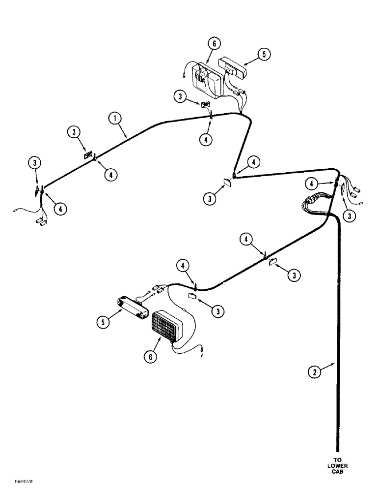 Схема запчастей Case IH 9370 - (4-12) - OVERHEAD ROPS HARNESS (04) - ELECTRICAL SYSTEMS