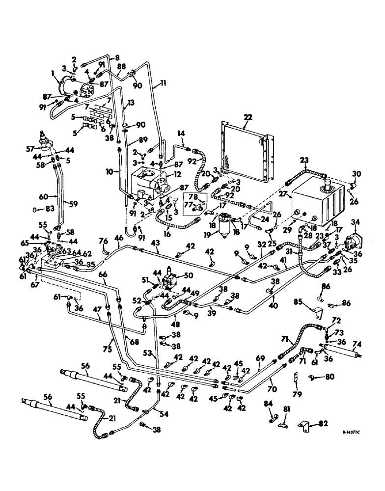 Схема запчастей Case IH 503 - (177) - HYDRAULIC DIAGRAM, FOR HYDROSTATIC GROUND DRIVE (35) - HYDRAULIC SYSTEMS