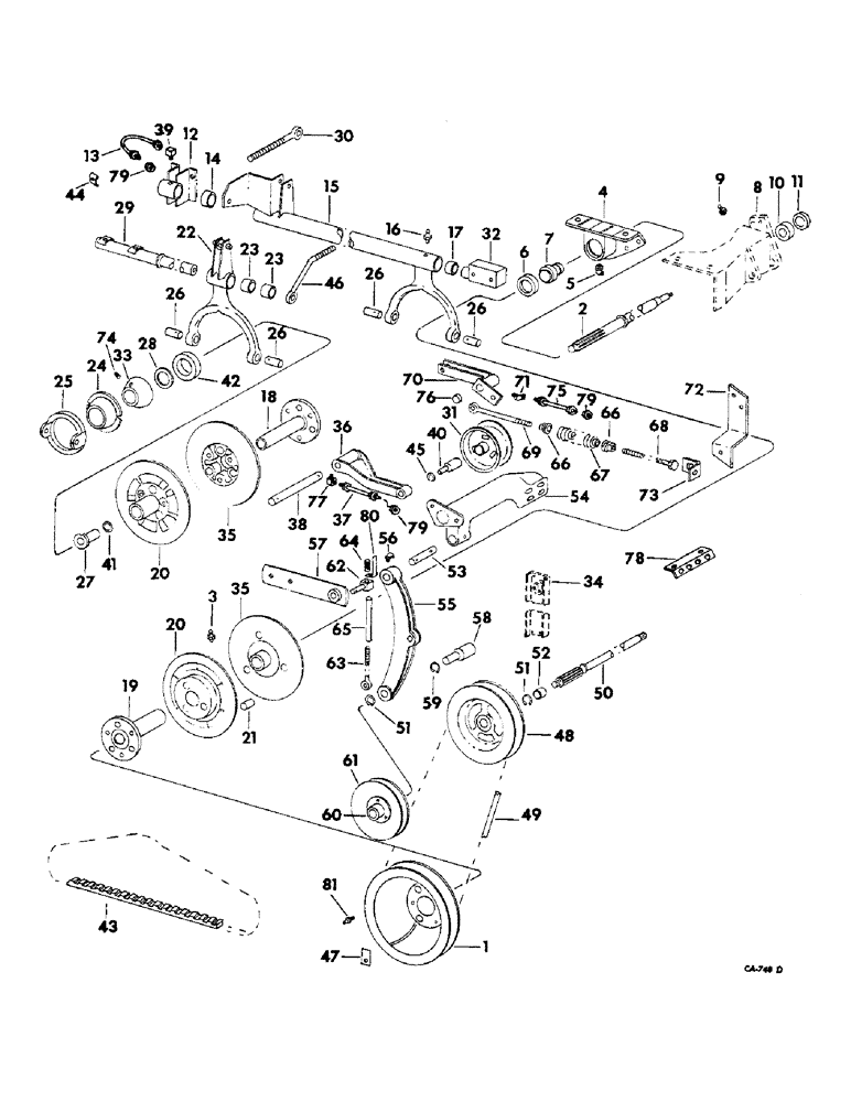 Схема запчастей Case IH 715 - (07-13) - DRIVE TRAIN, PROPULSION DRIVE, BELT DRIVE Drive Train