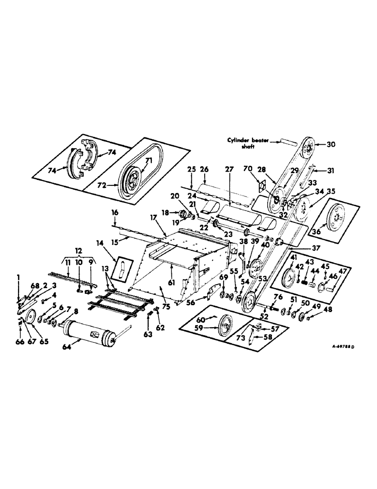 Схема запчастей Case IH 303 - (033) - FEEDER, FEED CONVEYOR CHAIN AND GRAIN, DEFLECTOR ATTACHMENT (60) - PRODUCT FEEDING