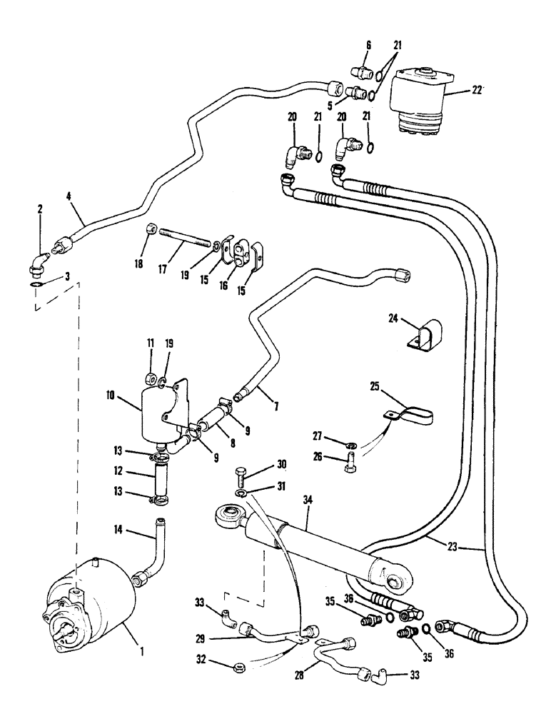 Схема запчастей Case IH 1390 - (H3-1) - HYDROSTATIC POWER STEERING, MFD CARRARO FRONT AXLE (05) - STEERING