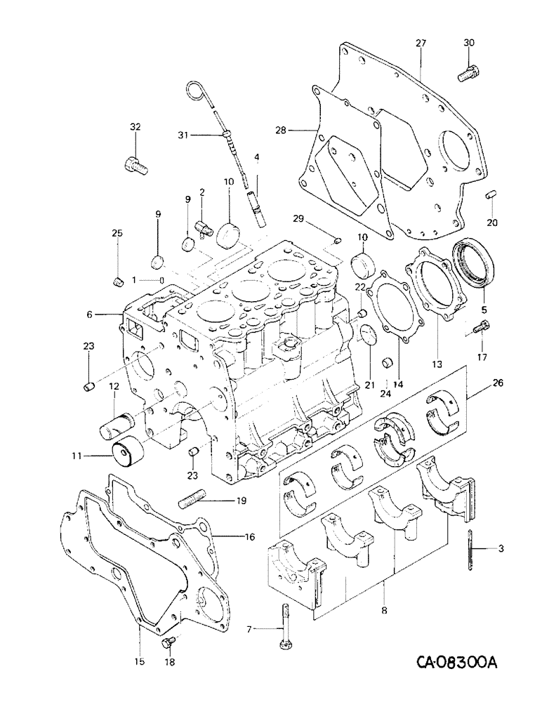 Схема запчастей Case IH 244 - (12-13) - POWER, CYLINDER BLOCK AND CONNECTIONS Power