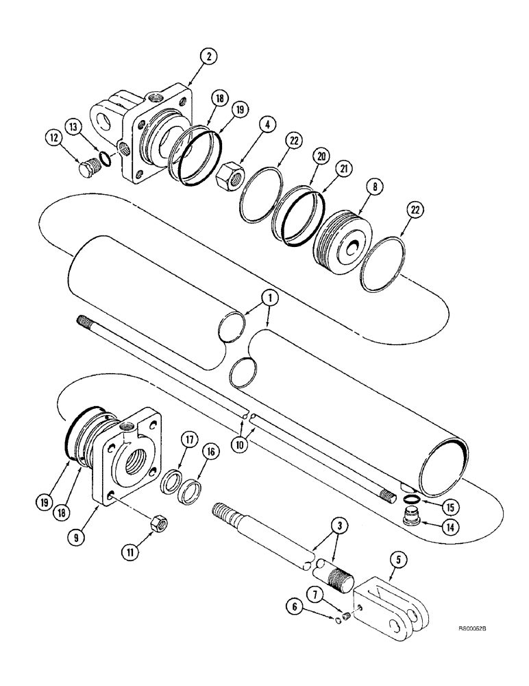 Схема запчастей Case IH 5800 - (8-26) - CYLINDER ASSEMBLY, 1282328C92 (08) - HYDRAULICS