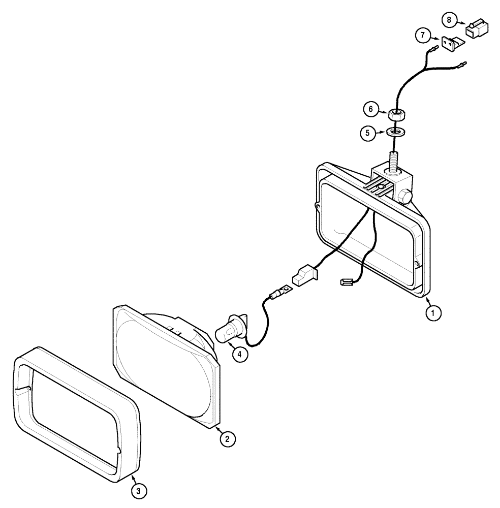 Схема запчастей Case IH CX90 - (04-21) - WORKLIGHT (04) - ELECTRICAL SYSTEMS