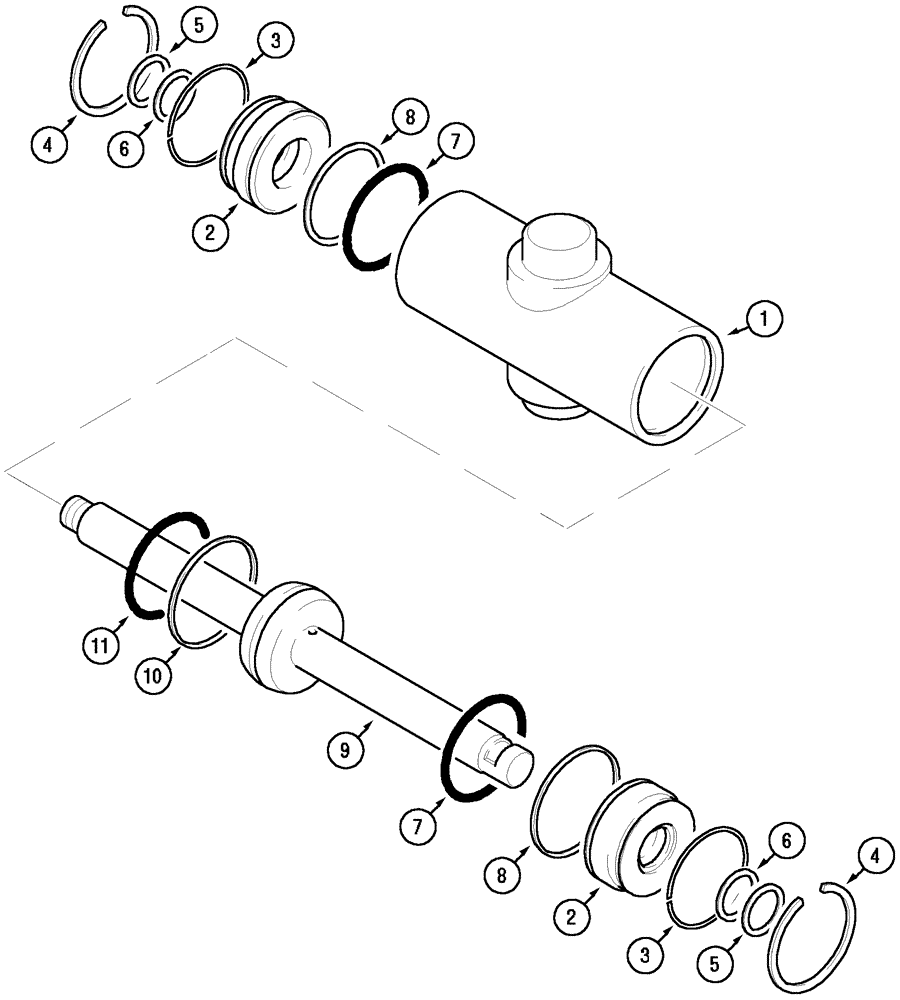 Схема запчастей Case IH CX90 - (05-03) - POWER STEERING CYLINDER - 2 W.D. (05) - STEERING