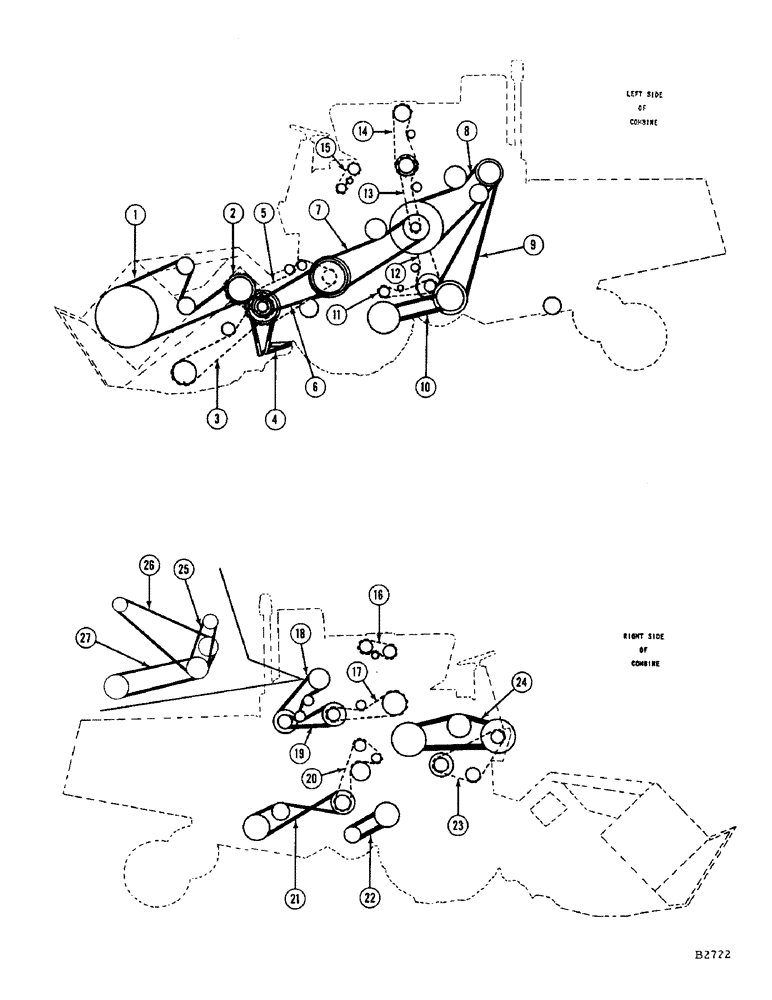 Схема запчастей Case IH 960 - (003A) - BELT & CHAIN DRIVE REFERENCE (05) - SERVICE & MAINTENANCE