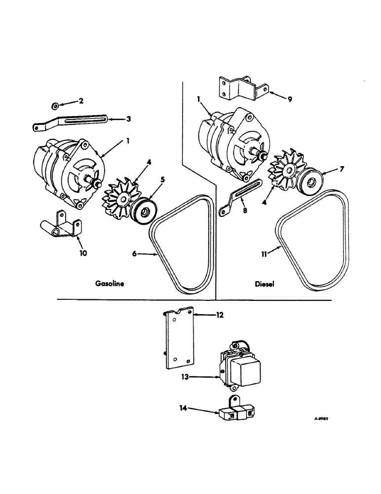 Схема запчастей Case IH 504 - (089) - ELECTRICAL SYSTEM, ALTERNATOR GENERATOR AND CONNECTIONS (06) - ELECTRICAL SYSTEMS