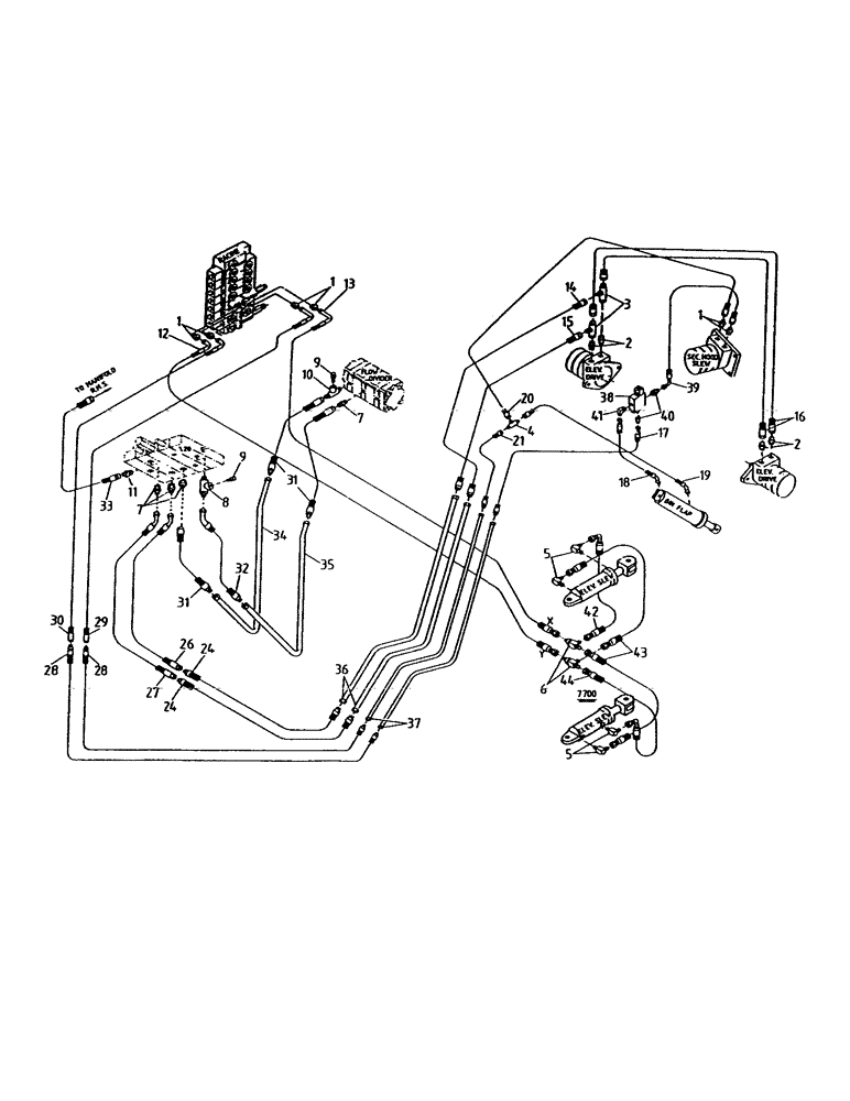 Схема запчастей Case IH 7000 - (B06-00) - HYDRAULIC CIRCUIT, ELEVATOR Hydraulic Components & Circuits