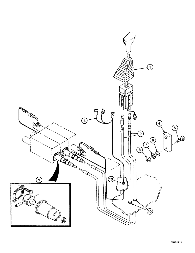 Схема запчастей Case IH L550 - (8-052) - CONTROL ASSEMBLY - MOUNTING (3 FUNCTION MX80 - MX100C) (08) - HYDRAULICS