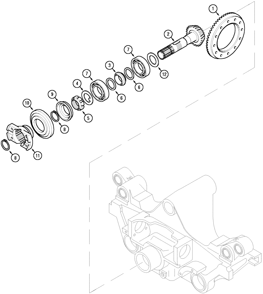 Схема запчастей Case IH MX135 - (05-18) - DRIVE BEVEL GEAR (05) - STEERING