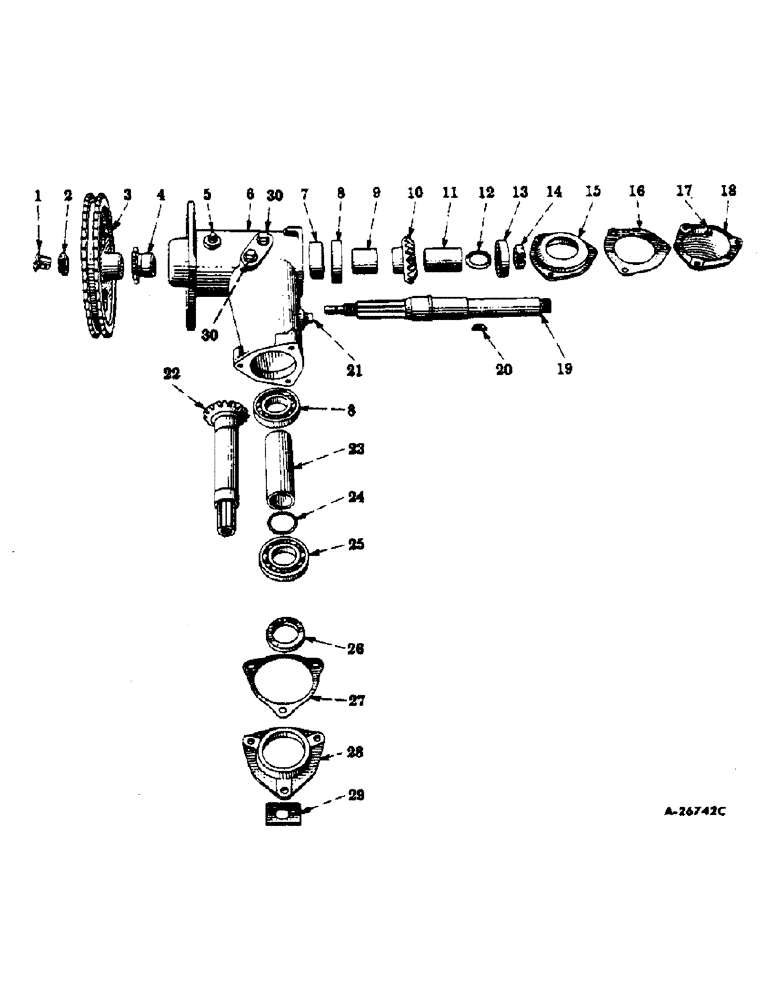 Схема запчастей Case IH 420 - (008) - RIGHT PICKER DRUM DRIVE (60) - PRODUCT FEEDING