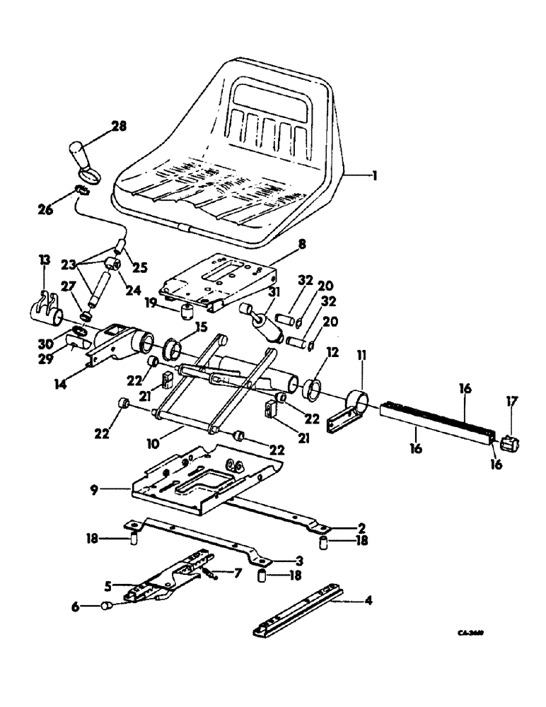 Схема запчастей Case IH 574 - (13-09) - SUPERSTRUCTURE, SUSPENSION SEAT (05) - SUPERSTRUCTURE