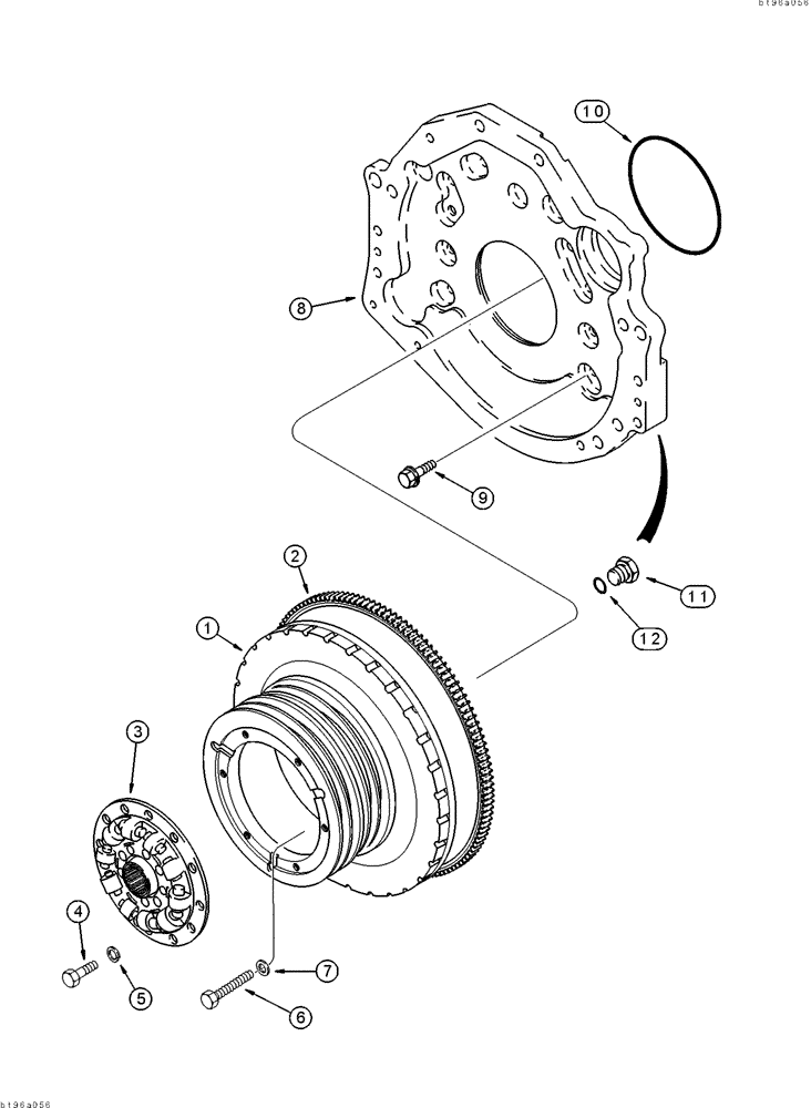 Схема запчастей Case IH 2155 - (2-45A) - FLYWHEEL AND BACKING PLATE, 6TA-830 EMISSIONS CERT. ENGINE, COTTON PICKER S/N JJC0156230 AND AFTER (01) - ENGINE