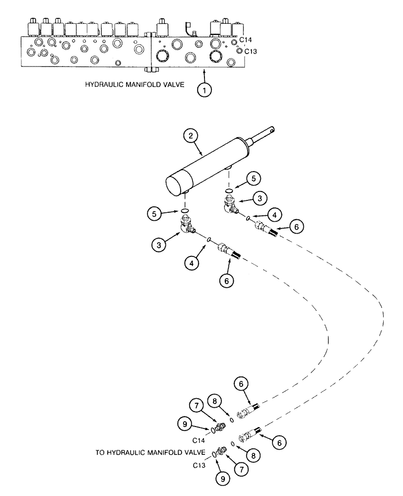 Схема запчастей Case IH 2555 - (08-29) - FAN ENGAGEMENT CYLINDER SYSTEM (07) - HYDRAULICS